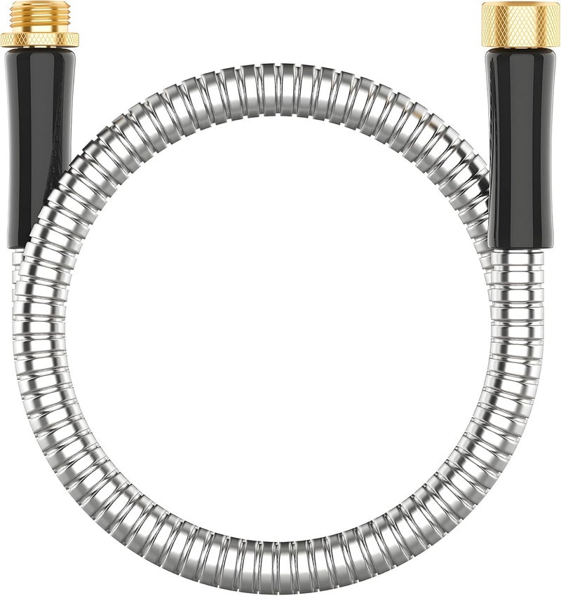 BlueGarden Short Metal Garden Hose 3 ft Connector, Stainless Steel Small Hose Extension Adapter for Hose Reel, Long, Flexible, Lightweight & Heavy Duty Water Pipe, No Kinking Outdoor Water Hose for Yard, 3 Feet - Image 1